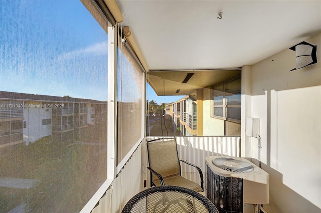 balcony featuring central AC unit