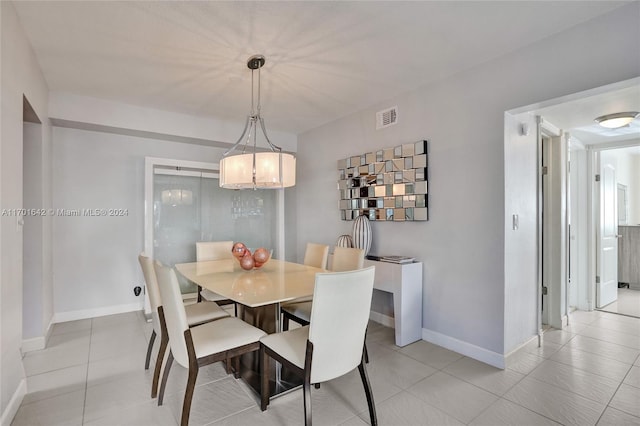 view of tiled dining room