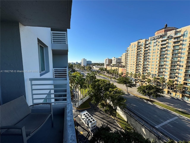 balcony with a city view