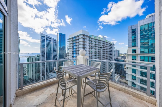 balcony with a view of city