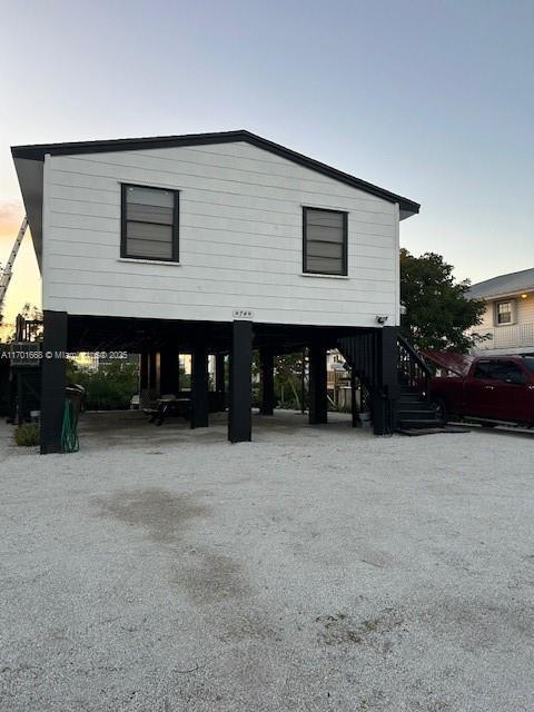 coastal home with a carport