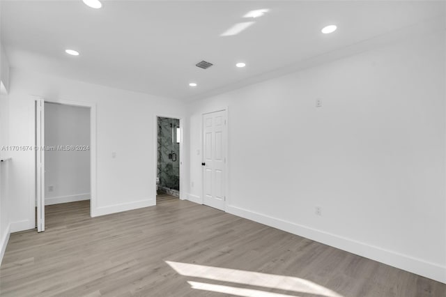 unfurnished bedroom featuring light hardwood / wood-style flooring