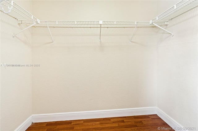 walk in closet featuring hardwood / wood-style flooring