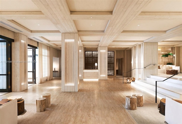 102 24th St Unit 1215, Miami Beach, FL 33139 - lobby featuring coffered ceiling and beamed ceiling