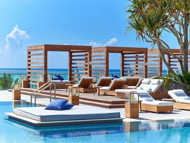 102 24th St Unit 1215, Miami Beach, FL 33139 - view of swimming pool featuring a water view