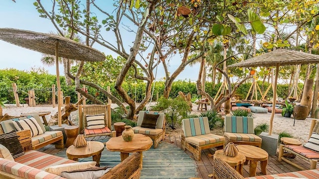 102 24th St Unit 1215, Miami Beach, FL 33139 - view of patio / terrace with an outdoor hangout area and a deck