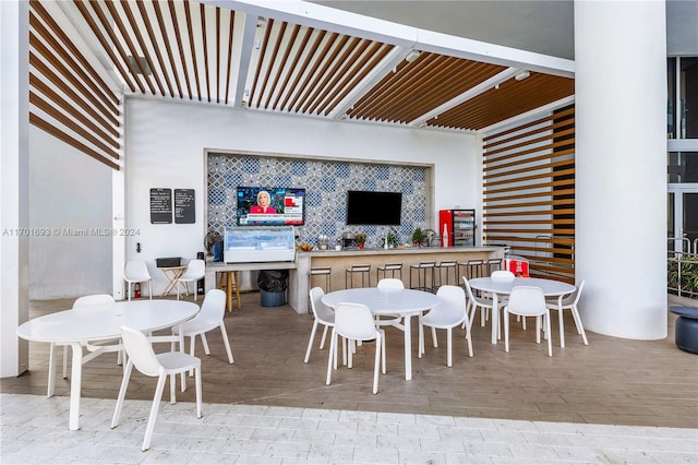 dining space featuring hardwood / wood-style flooring