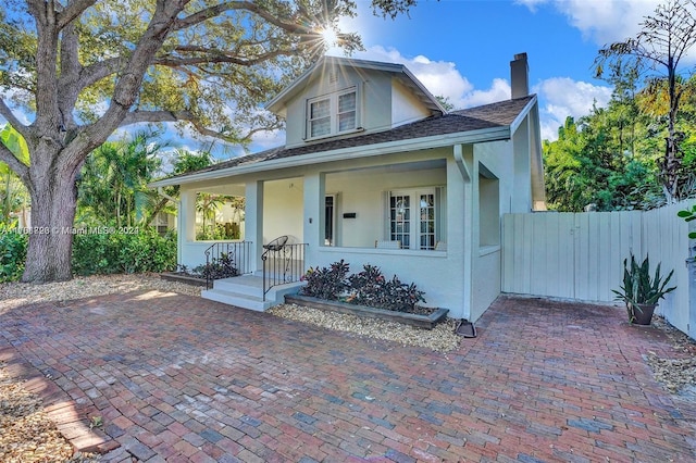 view of front of home with covered porch