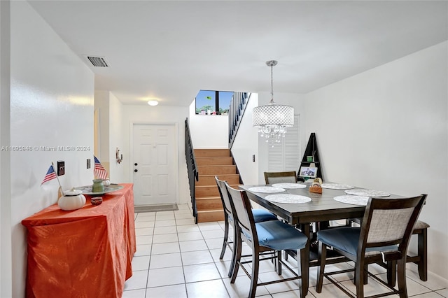 view of tiled dining room