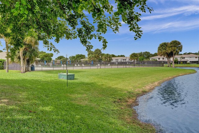 view of home's community featuring a yard and a water view