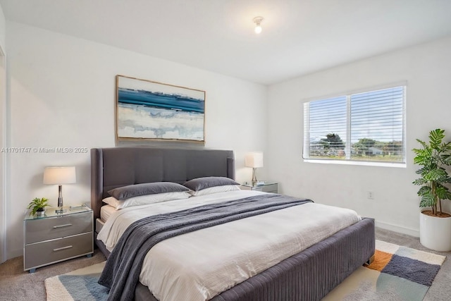 bedroom with carpet