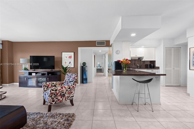 view of tiled living room