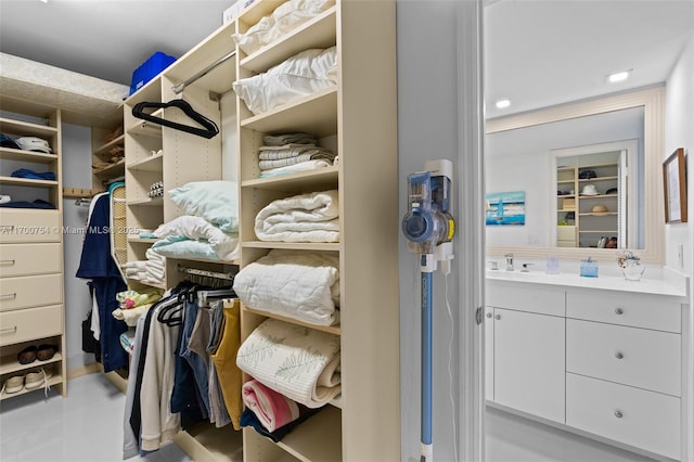 spacious closet with sink