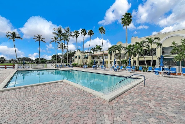 view of pool featuring a patio area