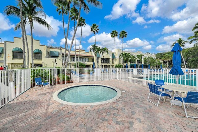 view of pool with a patio area