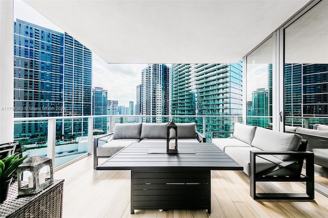 balcony featuring an outdoor living space