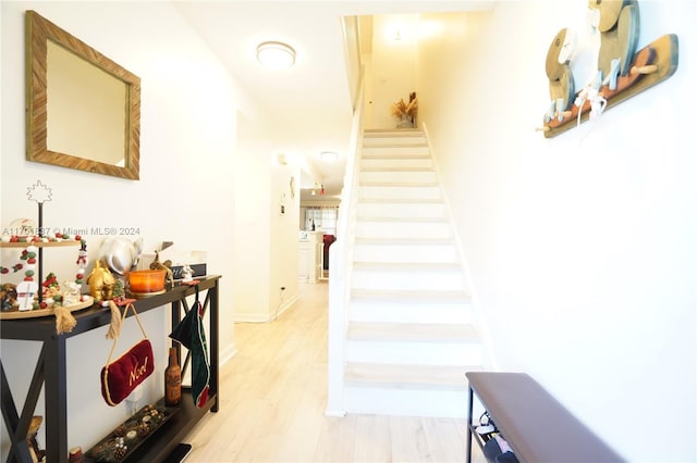 hall featuring light hardwood / wood-style flooring