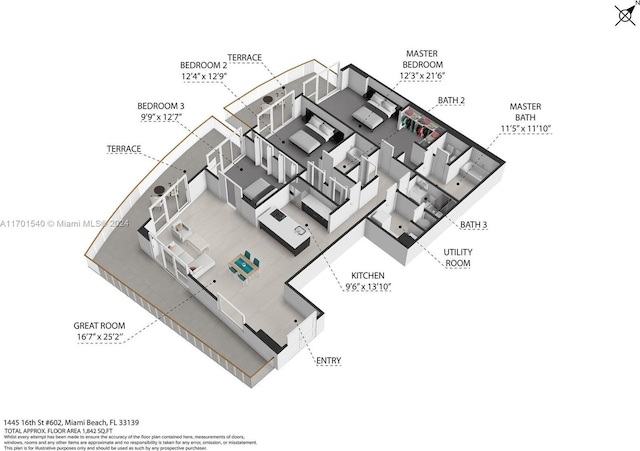 1445 16th St Unit 602, Miami Beach, FL 33139 - room layout