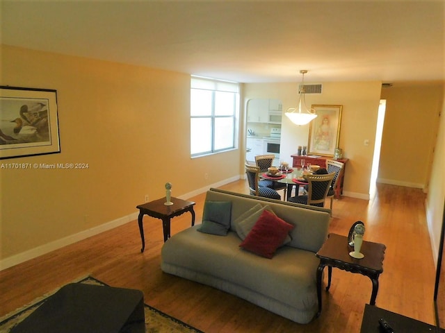 living room featuring hardwood / wood-style floors