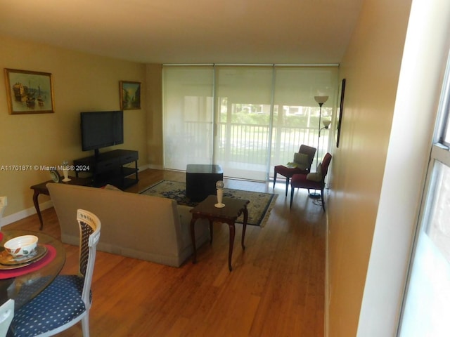 living room featuring hardwood / wood-style floors