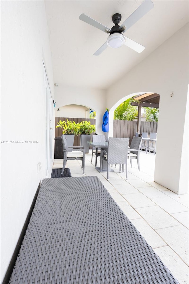 view of patio with ceiling fan