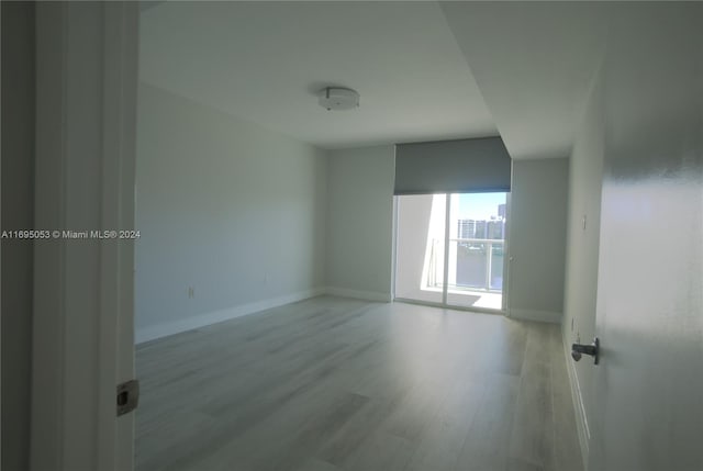 empty room featuring light wood-type flooring