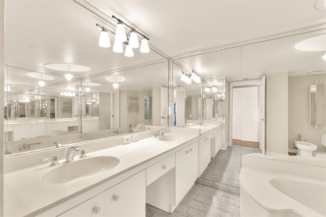 bathroom featuring a bidet and vanity