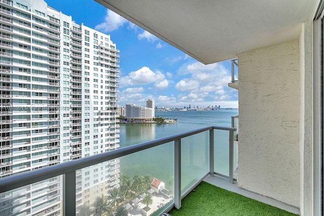 balcony with a water view