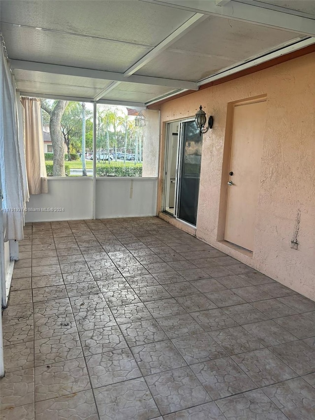 view of unfurnished sunroom