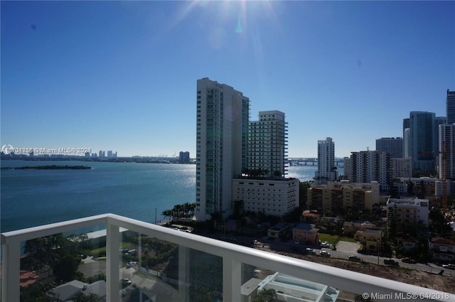 city view with a water view