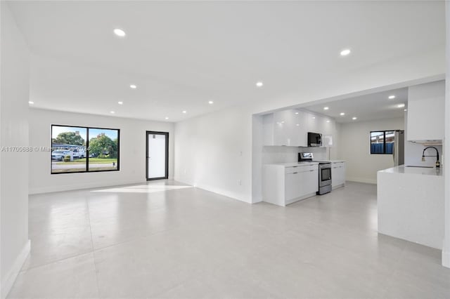 living room with sink