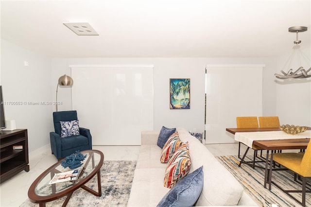 17145 N Bay Rd Unit 4607, Sunny Isles Beach, FL 33160 - living room with light marble finish floors