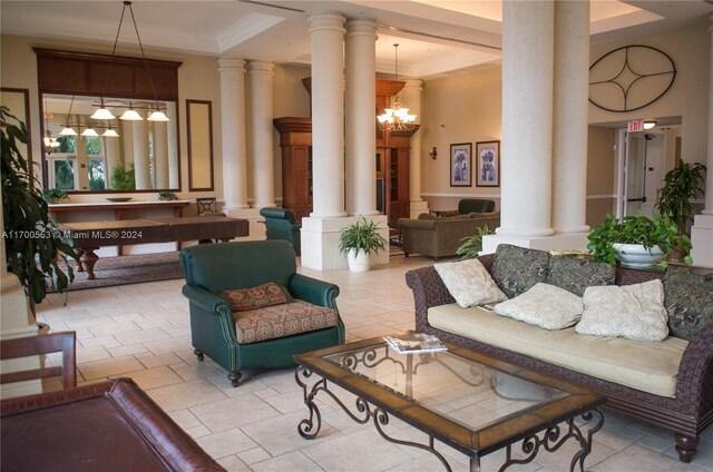 17145 N Bay Rd Unit 4607, Sunny Isles Beach, FL 33160 - building lobby featuring a towering ceiling and ornamental molding