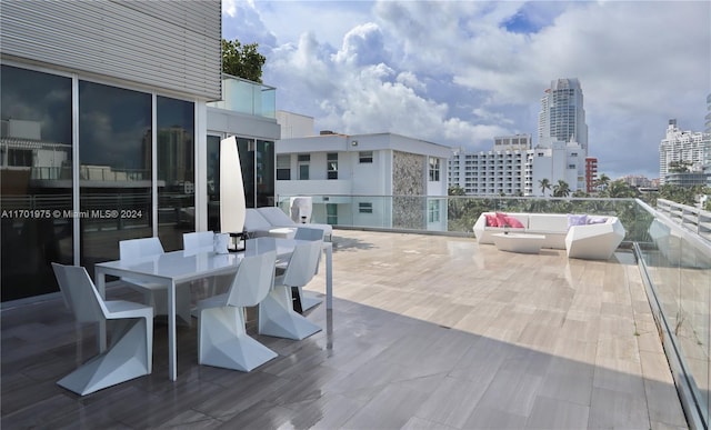 view of patio with an outdoor hangout area