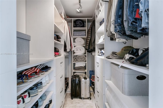 view of walk in closet