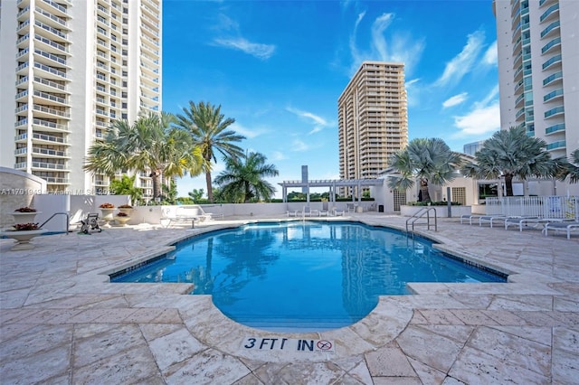 view of pool with a patio area