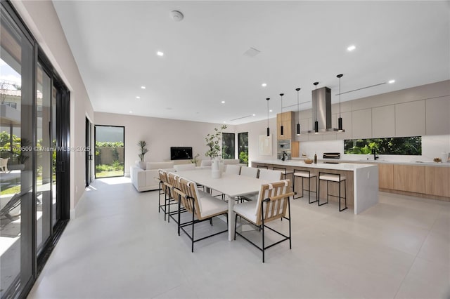 dining room with a wealth of natural light