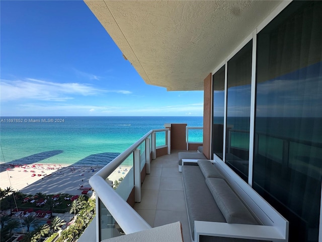 balcony with a water view