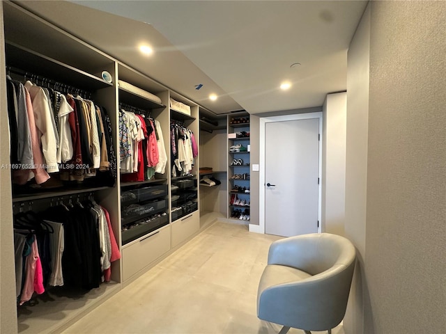 view of walk in closet