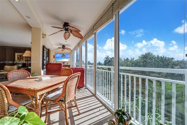 605 Ocean Dr Unit 4L, Key Biscayne, FL 33149 - sunroom featuring tile patterned flooring