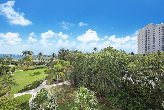 605 Ocean Dr Unit 4L, Key Biscayne, FL 33149 - view of community featuring a lawn and a water view
