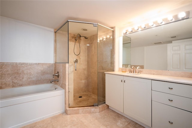 3232 SW 22nd Ter Unit 1504, Miami, FL 33145 - bathroom with a bath, a shower stall, and vanity
