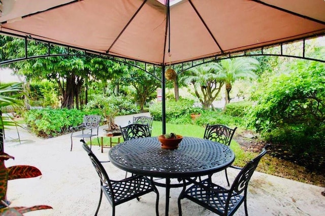 view of patio / terrace with a gazebo