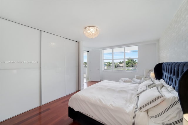 bedroom with wood-type flooring