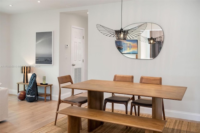 dining room featuring light hardwood / wood-style floors