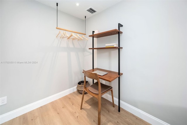 office featuring light hardwood / wood-style floors