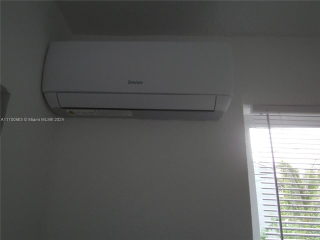 room details with a wall mounted air conditioner