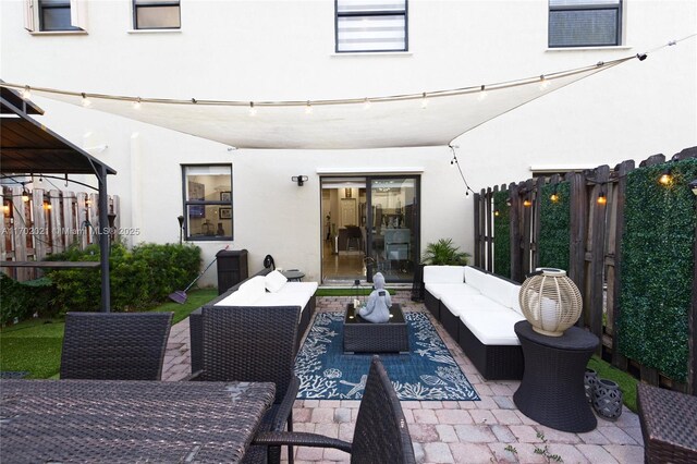 view of patio / terrace featuring outdoor lounge area