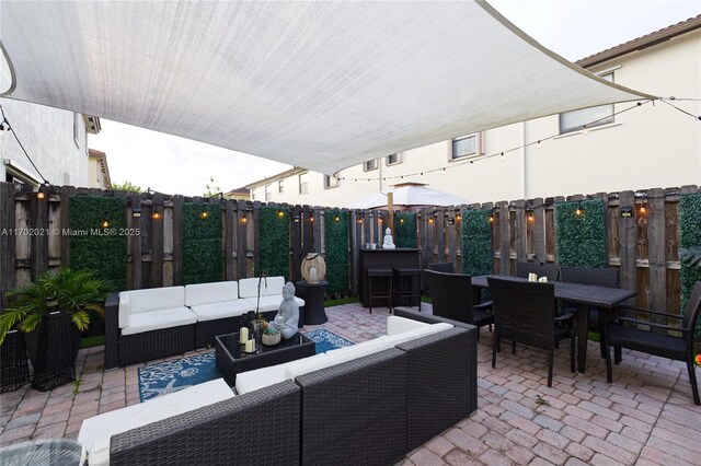 view of patio / terrace with an outdoor hangout area