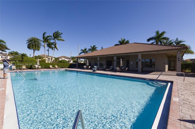 view of pool with a patio area